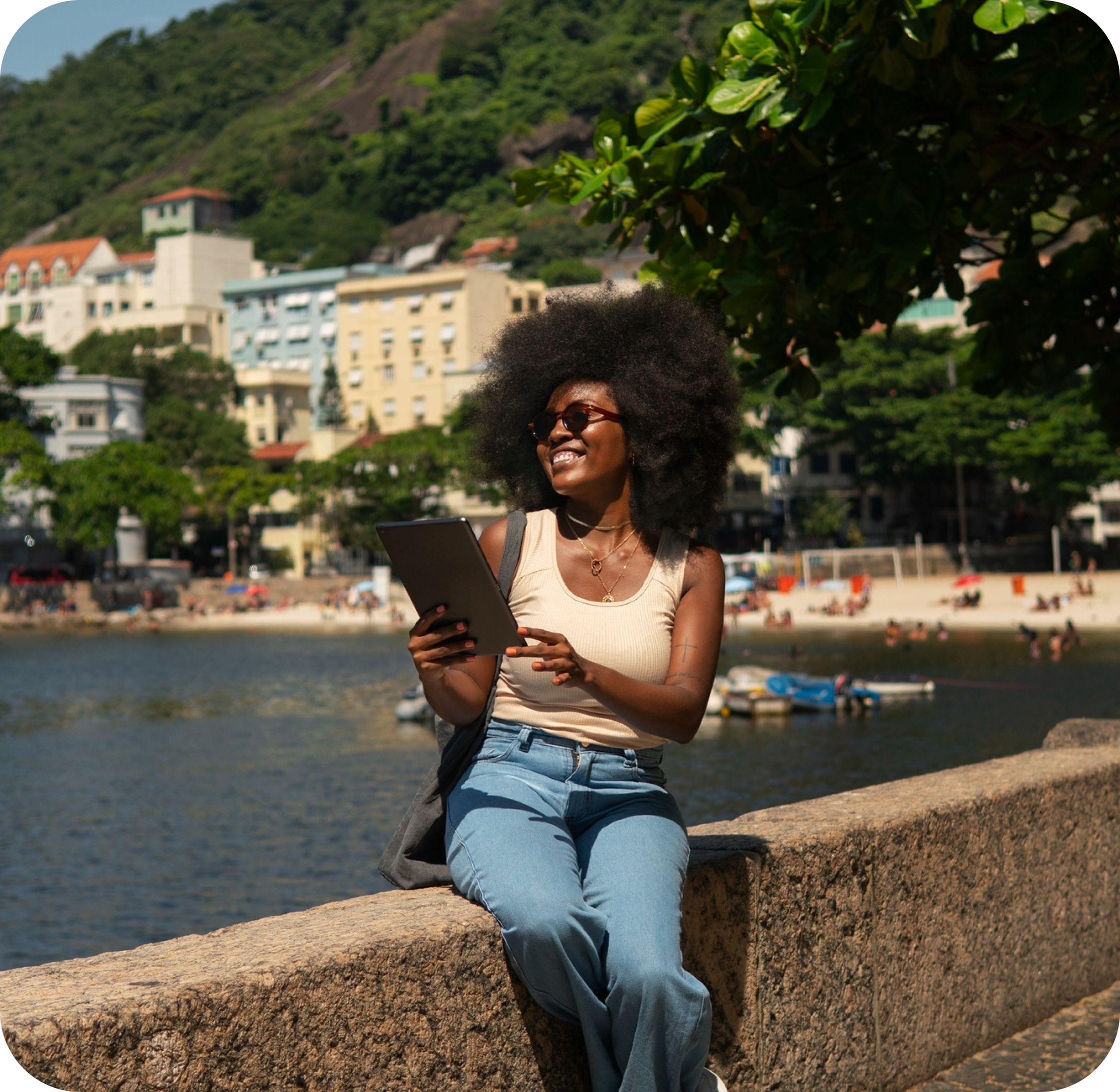 woman reading a book