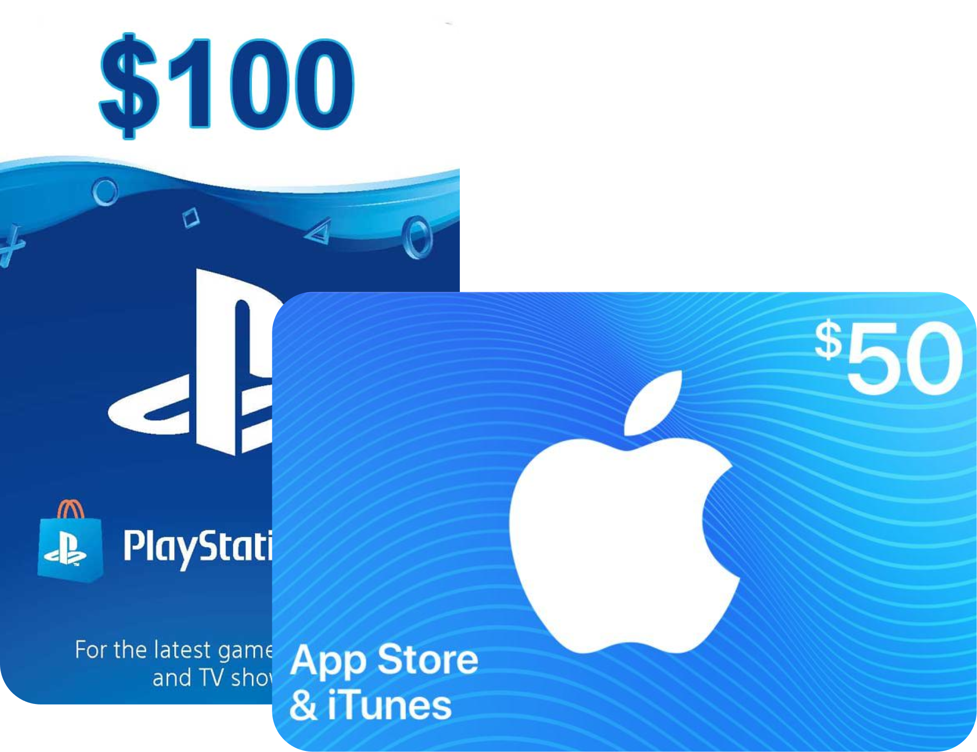 playstation giftcard, apple giftcard